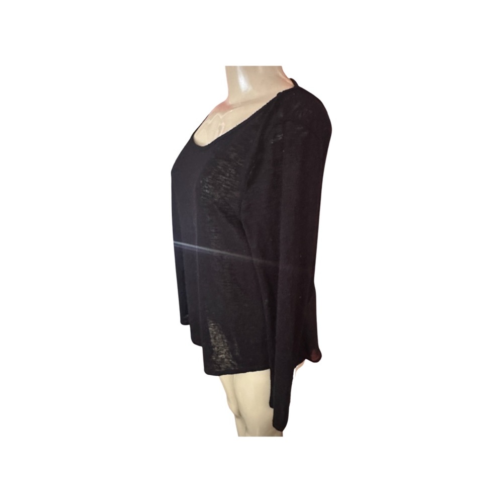 Soprano Mixed Media Black Blouse M